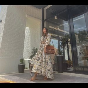 Cheeky Vintage Printed Hi-Low Maxi Dress